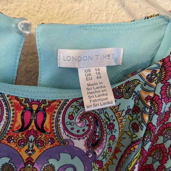 London Times Casual Blue and Purple Halter Maxi Dress - Picture 3 of 8